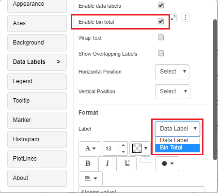 Histogram inputs