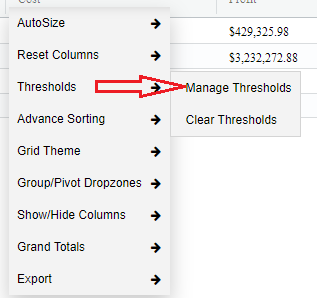 thresholds right click