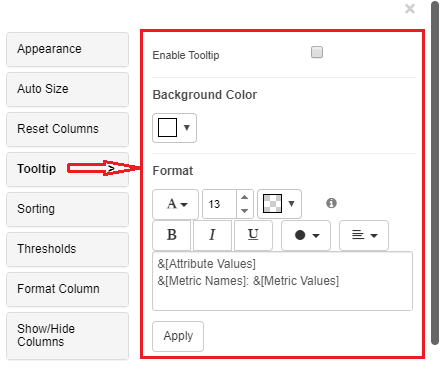 Tooltip | VitaraCharts - Custom visuals plugin for MicroStrategy ...